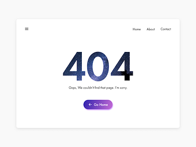 Daily UI 008 : 404 page 008 404 404page daily dailyui error found not page purple space ui