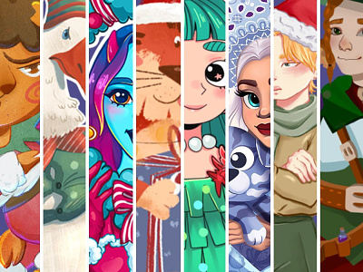 Magic of Christmas stickers bear brand illustration christmas elfin magic new year stickers telegram stickers tiger