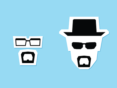 Walter White / Heisenberg - Breaking Bad Stickers breaking bad head heisenberg illustration sticker vector walter white