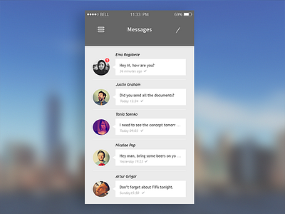 Messages UI | iOS App concept