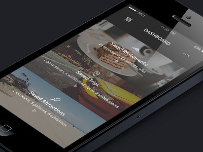 Travel UI | iOS App Concept app attraction design icons ios iphone restaurant travel trip