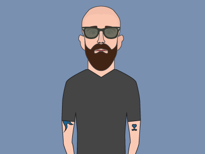 Illustration of a bald man avatar bald blue cool flat illustration man vector