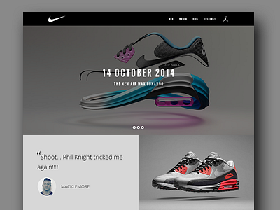 Nike Website Minimalist Re-Design Approach air clean flat icon max nike sneakers ux web