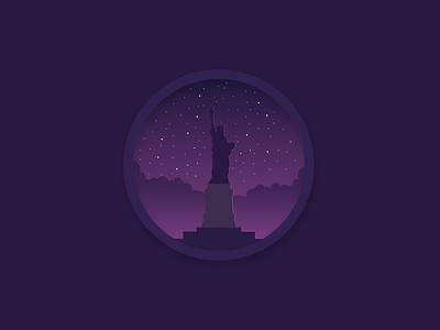 New York | Statue of Liberty ai city colors flat illustration landmark night usa vector