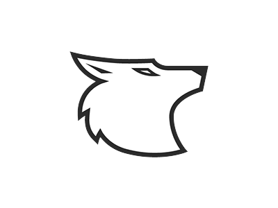 Wolfie animal blog head logo minimalist wolf