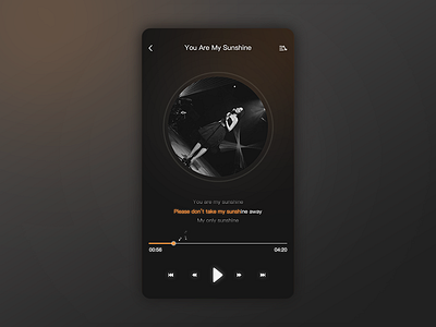 Music app black design ios iphone music ui ux
