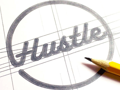 Hustle Wip art clean design drawing hand drawn hand lettering illustration lettering logo simple type