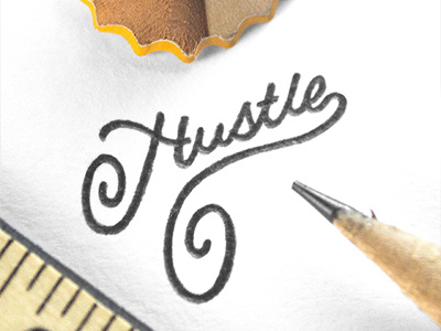 Hustle 2d art black clean creative drawing hand lettering lettering minimal print quote simple