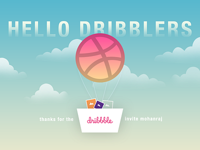 Hello Dribbble dribbble debut gradients mobile parachute web