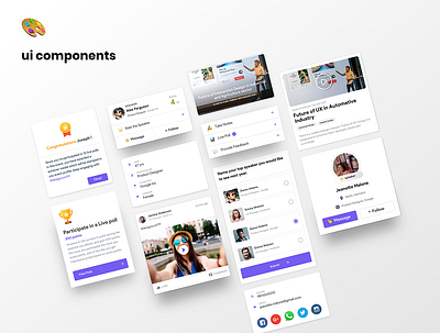 Event Management app - UI Cards - WIP cards ui components event app interaction design minimal uidesign uiux