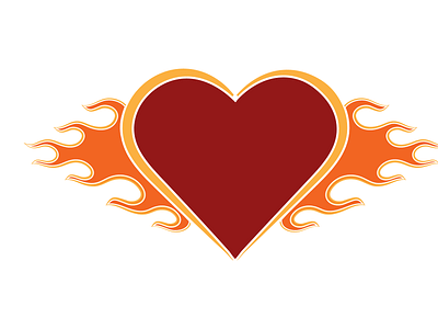 Flaming Heart burning fire flame flaming graphic heart holiday illustration love valentines day vector