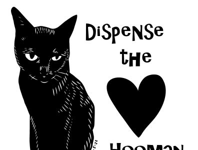 Walter Says Dispense the Love cats drawing graphics illustration illustrator linocut valentine vector