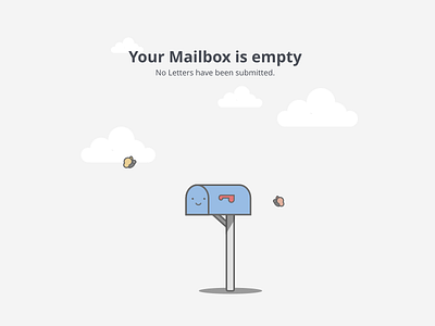 Mailbox & Butterflies butterflies clouds error illustration mailbox placeholder