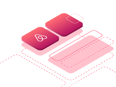 Airbnb Platform design figma illustration isometric minimal