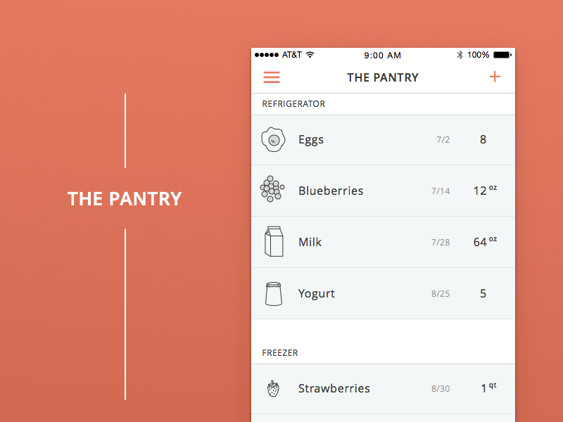 Pantry App Concept by Justin Danks on Dribbble
