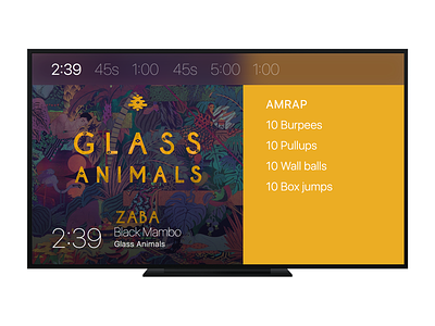 HIIT platform for Apple TV apple tv burpees concept crossfit glass animals hiit music timer training tv tvos