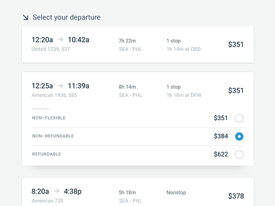 Flight Results airline clean flight flights interface minimal modern results travel travel app ui web app