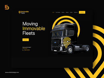 Immovable Fleets Home Page Concept | Extatic Design animation branding dribbble extaticdesign logistics project ui uiux user interface concept uxui website ui