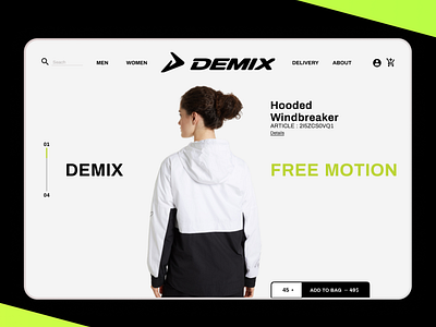 Redesign first page online-shop demix design minimalism online shop redesign shop ui ux white