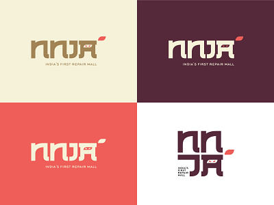 NNJA Logo | Japanese Logo | Type branding flat logo logodesign logotype minimal typography