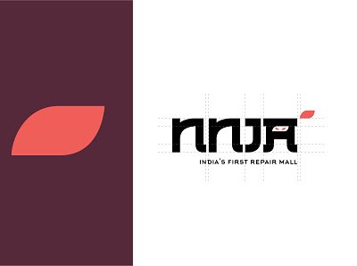 Logo Typo for NNJA brand identity branding eye logo flat illustrator logo logotype minimal ninja typography
