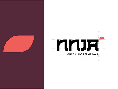 Logo Typo for NNJA brand identity branding eye logo flat illustrator logo logotype minimal ninja typography