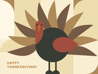 Happy Thanksgiving! art designer festival flat geometric give thanks greeting illustration minimal thanksgiving turkey visual art