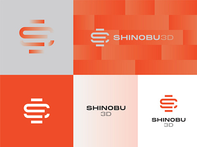 Shinobu3D Logo Design 3d logo branding design flat japanese line logo logo logodesign logotype minimal modern logo orange s logo shinobu