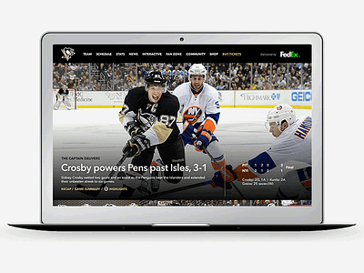 NHL Team Website Redesign (Pittsburgh Penguins) hockey redesign website work in progress