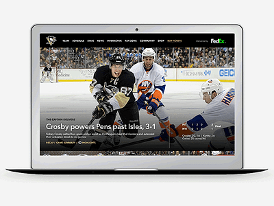 NHL Team Website Redesign (Pittsburgh Penguins)