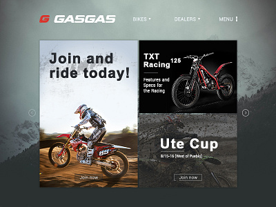 Gas Gas Motorcycles bikes clean interface interaction design motorcycles user experience ux ui web site