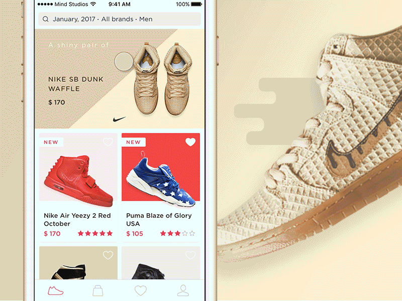 Sneaker Shop brand e-commerce filters gif nike shoe shop sneakers ui ux