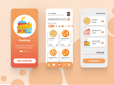 Food App Mobile Design branding design figma ui uidesign uiux uiuxdesign vector