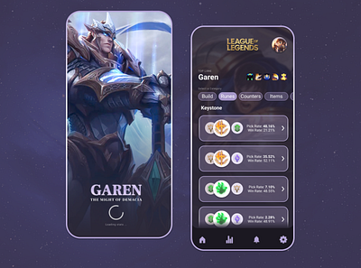 League Of Legends: Gaming App Concept branding design figma leagueoflegends ui uidesign uiux uiuxdesign