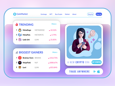 Landing Page Design For Crypto Market