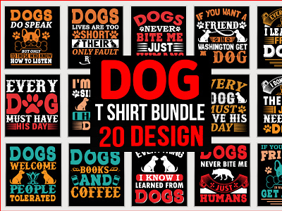 DOG T shirt Design Bundle bundle design dog dog t shirt dog t shirt bundle t shirt vector t shirt dog