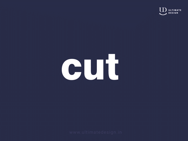Cut | Creative Word animation branding cut gif icon illustration interaction logo transition type