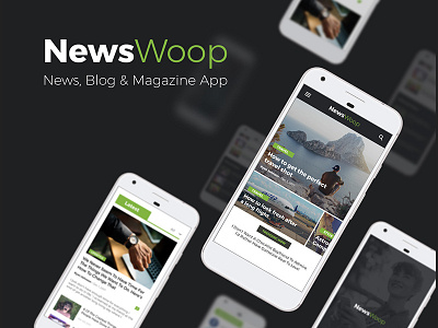 Newswhoop | Blog, News & Magazine App UI android app blog design flat ios magazine material modern newswoop ui uiux