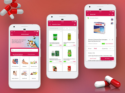 Medizone App UI app flat ios medical medicine medizone online set ui ux