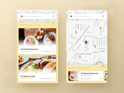 Restaurant App UI app ui cafe direction food hotel map view order restaurant restro search