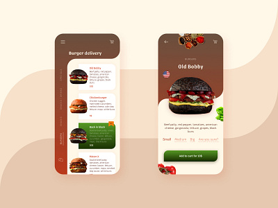 Burger delivery app design