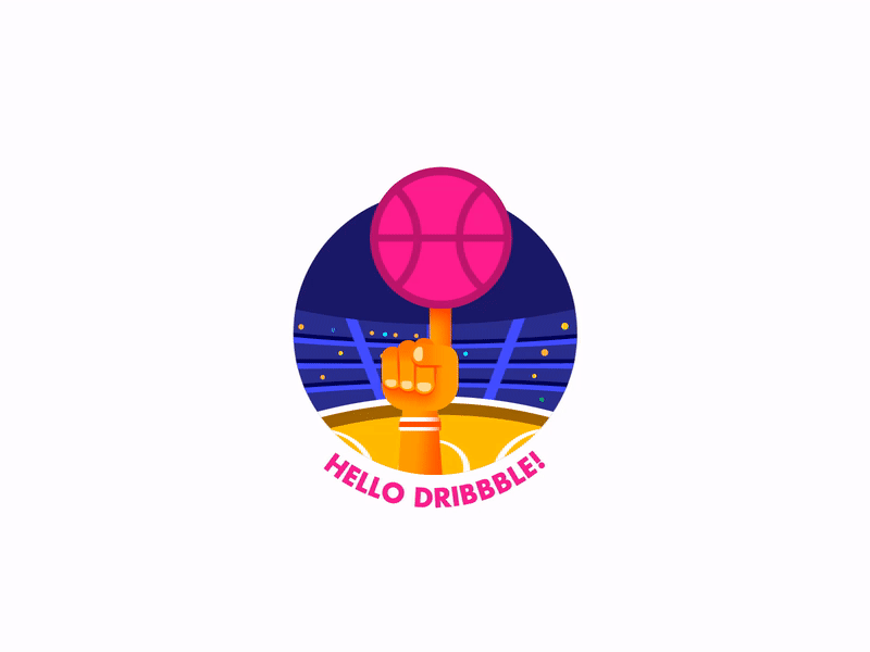 Hello Dribbble animation art basketball debut firstshot hellodribble illustration motiongraphics vector