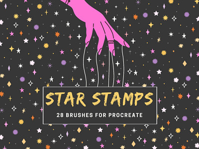 Procreate Star Stamps Brush Set background brush bundle brushes brushset decorative design illustration lettering logo overlay procreate stamp star