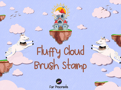 Cloud Procreate Stamp Brush brush bundle brush stamp brushes brushset cloud design digital art digital artist graphic design illustration nursery stamp procreate