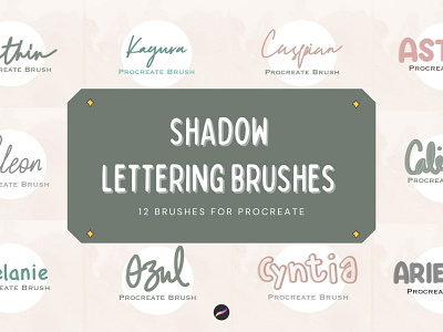 Shadow Lettering Procreate Brush Bundle brush bundle brushes brushset calligraphy design digital art graphic design lettering logo procreate shadow brush