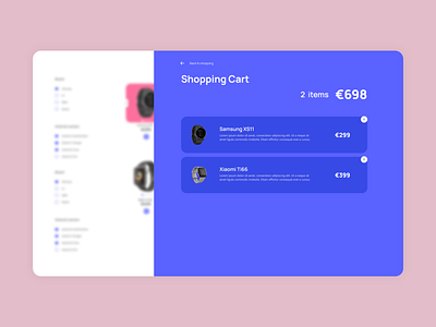 ecommerce UI exploration open shopping cart