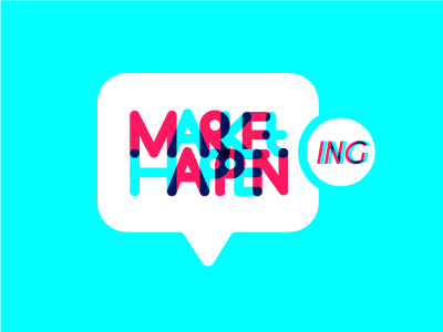 Markethappening 2019 logo Draft blending modes blue conference event graphic design logo marketing multiply