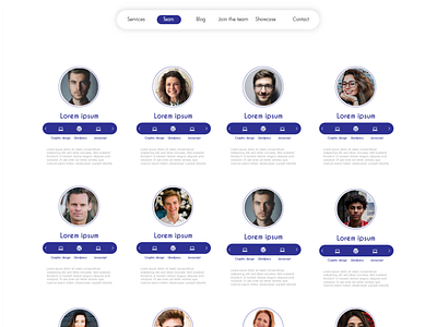 Team page concept