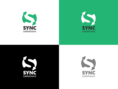 Sync Solutions new logo exploration design graphic design green icon illustrator logo marketing sync vector