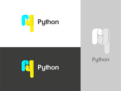 Python logo redesign blue branding design graphic design illustrator logo programming language python vector